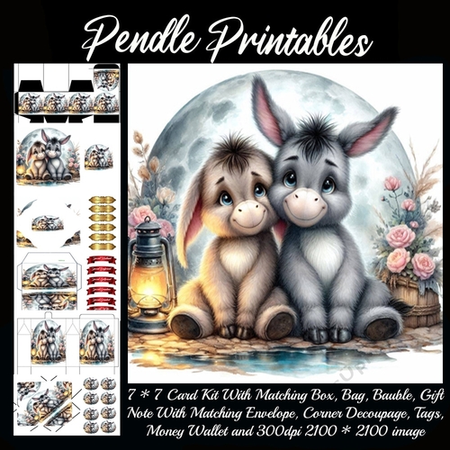 Donkey Pals.  9 Piece Card Kit. 08