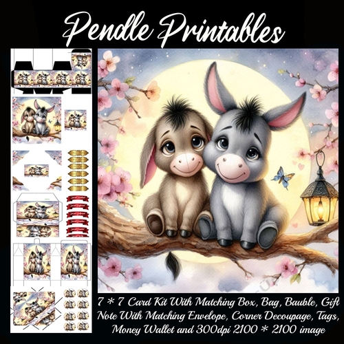 Donkey Pals.  9 Piece Card Kit. 10