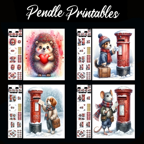 Various Mixed Animals Card Pack (21).  4 Card Kit with 32 Piece Matching Adornments