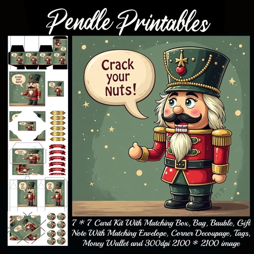 Crack Your Nuts Nutcracker. 9 Piece 7x7 Complete Kit