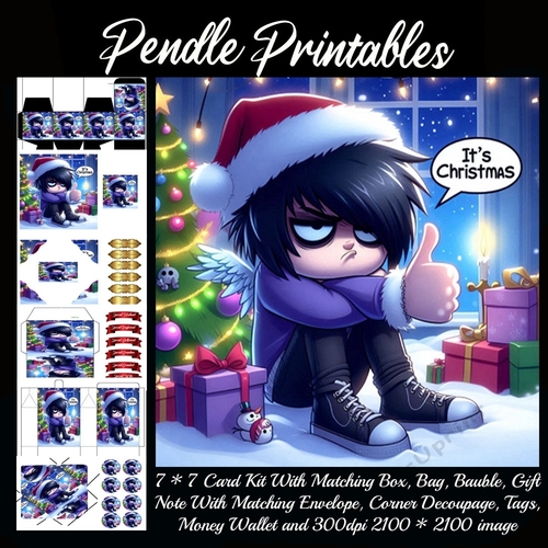 Its Christmas Sulky Teenager. 9 Piece 7x7 Complete Kit