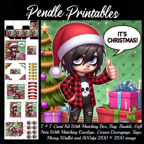 Its Christmas Sulking Teenager. 9 Piece 7x7 Complete Kit