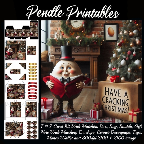 Have A Cracking Christmas Posh Humpty. 9 Piece 7x7 Complete Kit