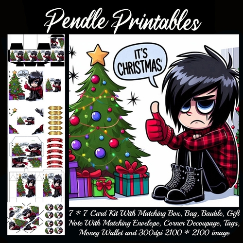 Its Christmas! Moody Teenager 9 Piece 7x7 Complete Kit