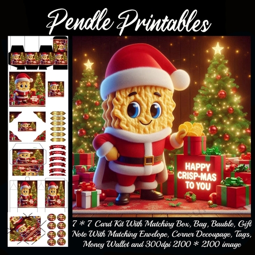Happy Crisp-mas To You Crisp Santa. 9 Piece 7x7 Complete Kit