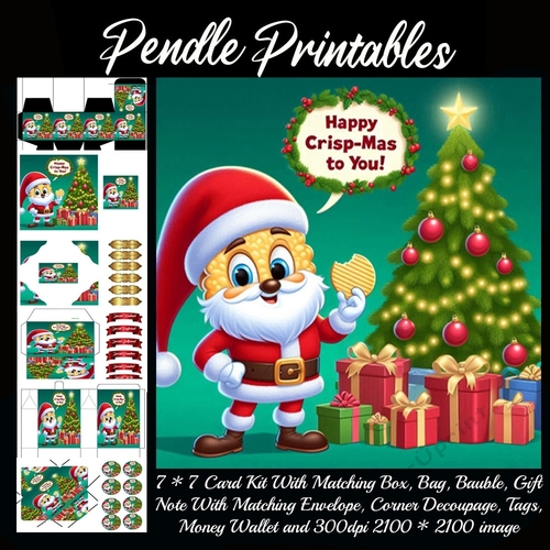Happy Crisp-Mas To You! Santa Crisp. 9 Piece 7x7 Complete Kit