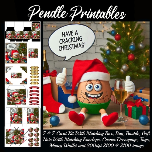 Have A Cracking Christmas Drunk Humpty 9 Piece 7x7 Complete Kit