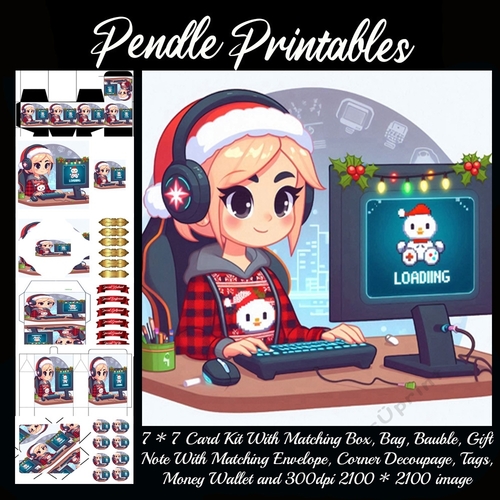 Loading Female Christmas Gamer 9 Piece 7x7 Complete Kit