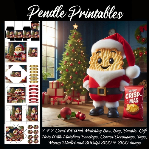 Happy Crisp-Mas Santa Crisp. 9 Piece 7x7 Complete Kit