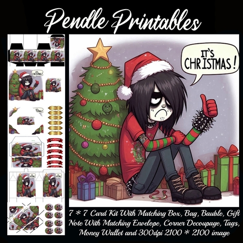 Its Christmas! Moody Teenager. 9 Piece 7x7 Complete Kit