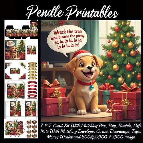 Wreck The Tree Blame The Pussy Cute Puppy.  9 Piece 7x7 Complete Kit