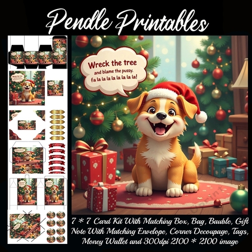 Wreck The Tree Blame The Pussy Cute Puppy (2).  9 Piece 7x7 Complete Kit