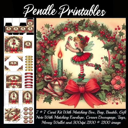 Vintage Dancing Fairy 9 Piece 7x7 Complete Kit