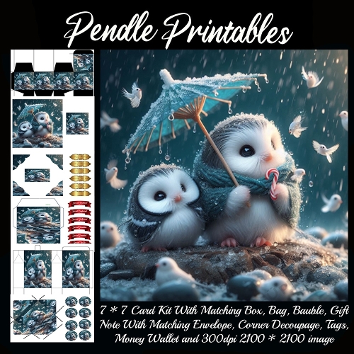 Rainy Day Snuggle Owls & Sweet Little Candy Canes 9 Piece 7x7 Complete Kit