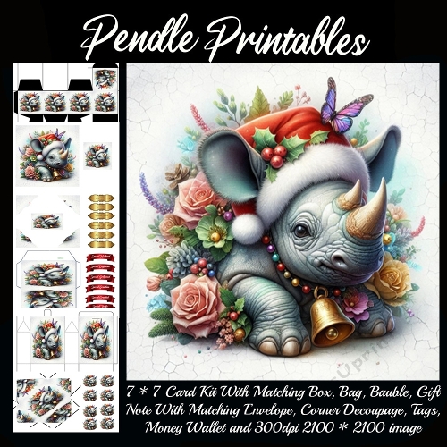 Santas Little Rhino Helper 9 Piece 7x7 Complete Kit
