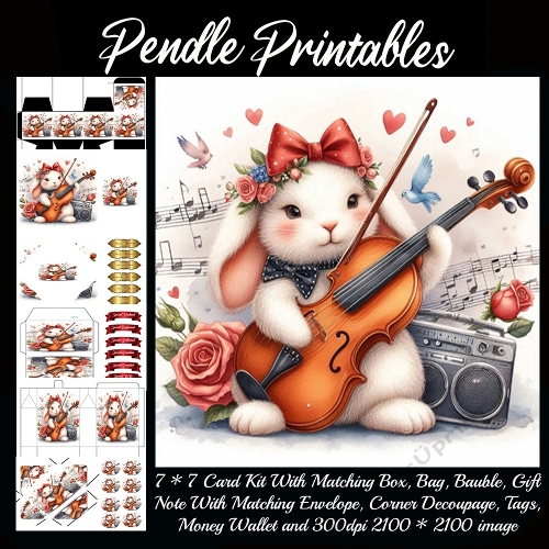 Melody Bunny & Her Sweet Violin Serenade 9 Piece 7x7 Complete Kit