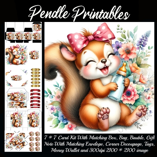 Giggle Squirrel & Her Happy Little Bottle 9 Piece 7x7 Complete Kit