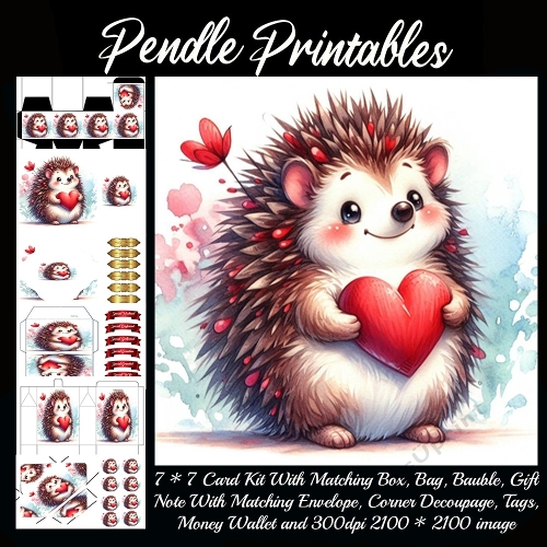 Heartful Hedgehog of Hugs & Happiness 9 Piece 7x7 Complete Kit