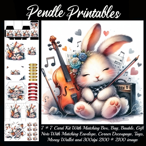Bunny Serenade of Sweet Little Love Notes 9 Piece 7x7 Complete Kit