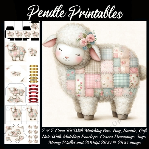 Patchwork Lamb of Pastel Dreams 9 Piece 7x7 Complete Kit