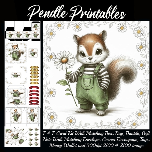 Sunny Tail Sammy Shares Brave Smiles With One Happy Daisy. 9 Piece 7x7 Complete Kit