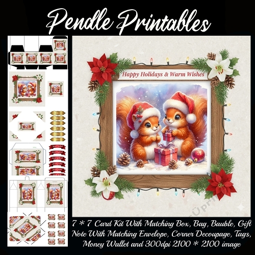 Nutmeg and Clover Share Christmas Surprises With Sparkly Hearts Tonight. 9 Piece 7x7 Complete Kit