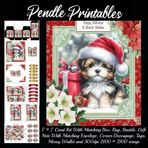 Little Mistletoe Max Waiting Patiently For Christmas Cuddles Tonight. 9 Piece 7x7 Complete Kit