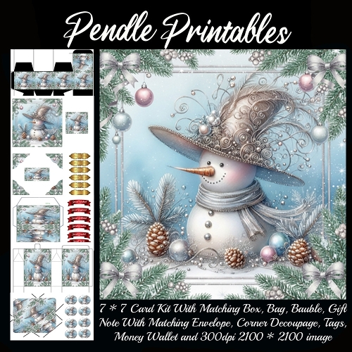 Fancy Franks whimsical mood in a sparkling winter wonderland... 9 Piece 7x7 Complete Kit