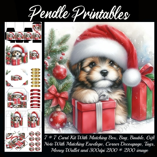 NEW STORY CARD.  Muffin guards presents proudly, tiny paws, Santa hat, maximum festive fluff. 