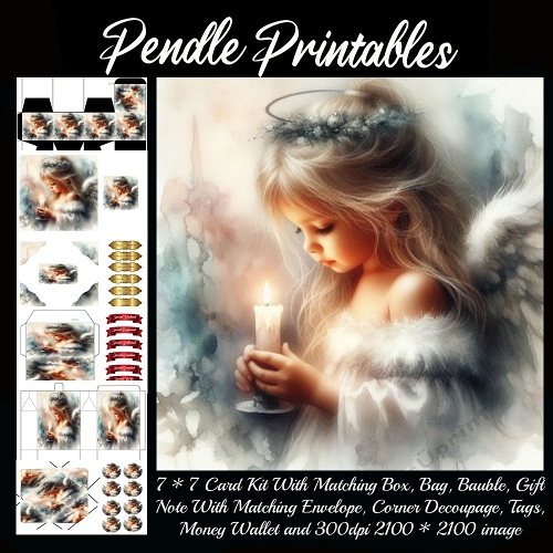 NEW STORY CARD.  Little Lumi cradles candlelight, spreading angel magic through winter nights.