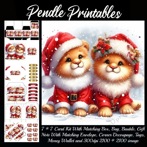 NEW STORY CARD. Fluffy holiday kittens pose proudly, Santa hats slipping amid gentle snowfall!