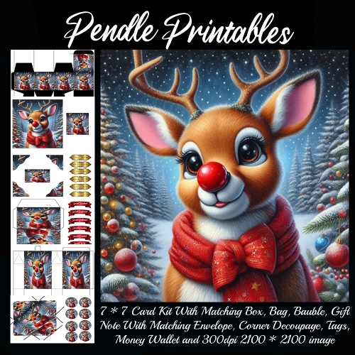 NEW STORY CARD. Sweet puppy waits beside gift wearing cozy Santa hat Christmas.