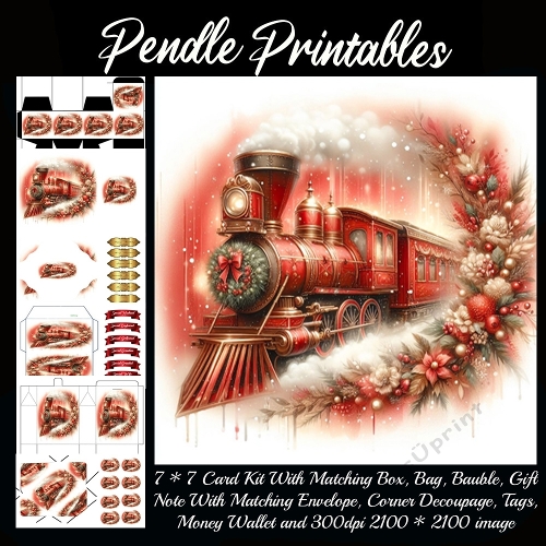 NEW STORY CARD. Magical sleigh overflowing with sparkling gifts amid frosty winter wonderland