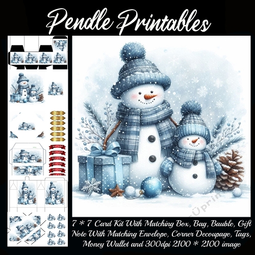 The Cozy Blue Snowman Duo