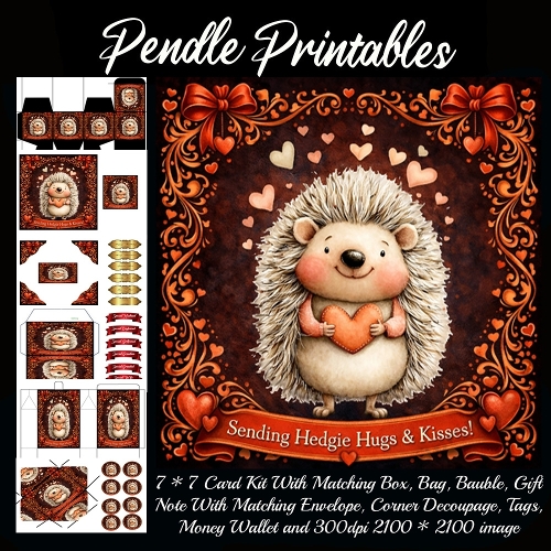 Sending Hedge Hugs . Full kit, card, box, bag, tag, money wallet and more