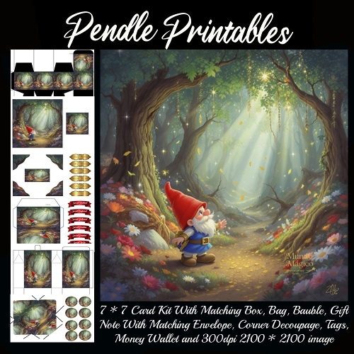 A Tiny Gnome Discovering Golden Sunbeams In The Enchanted Forest.