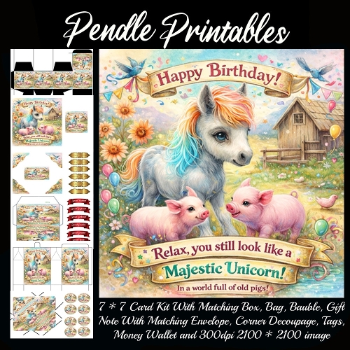 Relax you look like a unicorn. Card, Giftbag, Money wallet, Tag, Bauble, Gift Card, Envelope. Large Image, Image without border.