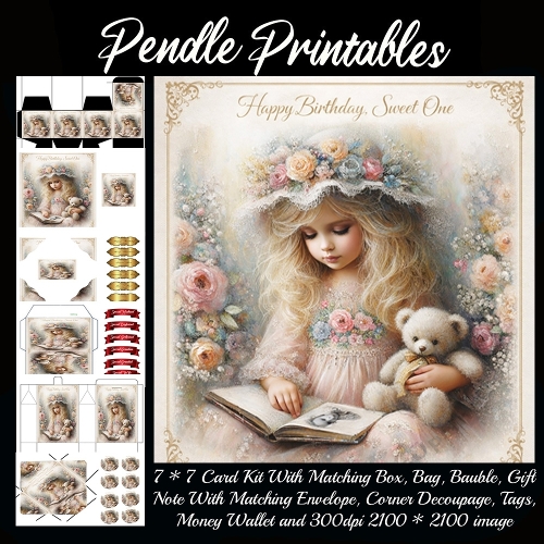 Happy birthday sweet one . Card, Giftbag, Money wallet, Tag, Bauble, Gift Card, Envelope. Large Image, Image without border.