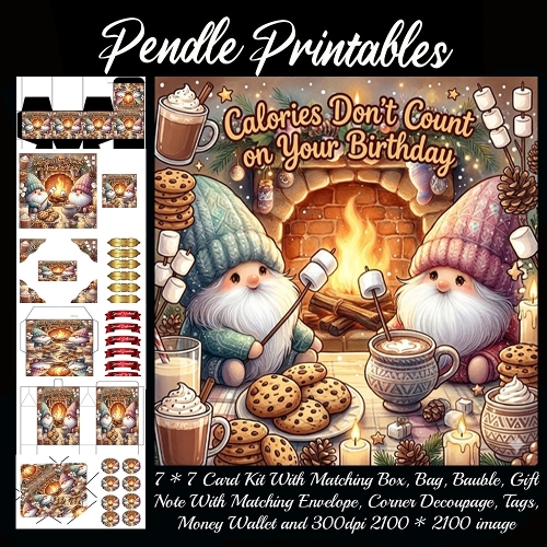 Calories dont count Card, Giftbag, Money wallet, Tag, Bauble, Gift Card, Envelope. Large Image, Image without border.