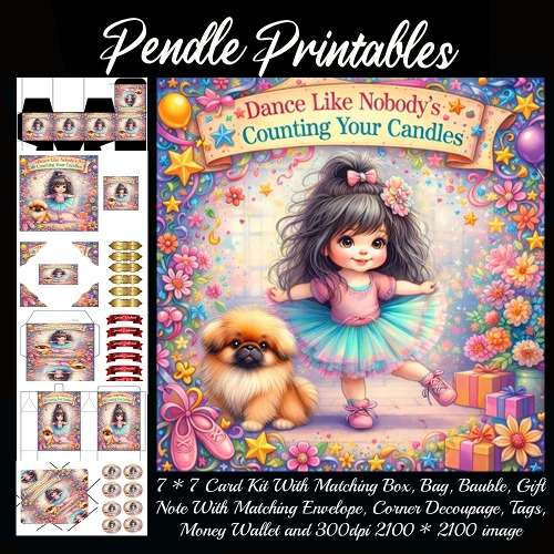 Dance like nobody counting your candles Card, Giftbag, Money wallet, Tag, Bauble, Gift Card, Envelope. Large Image, Image without border.