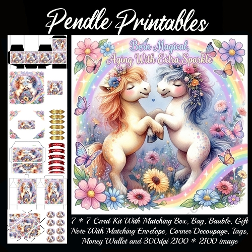 Born magical Card, Giftbag, Money wallet, Tag, Bauble, Gift Card, Envelope. Large Image, Image without border.