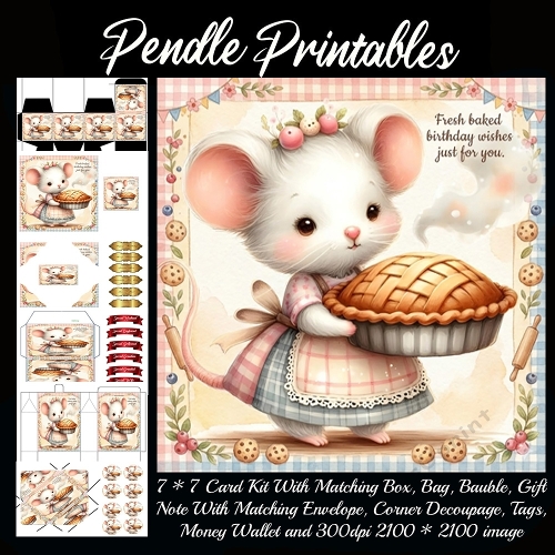 Fresh Baked Birthday Wishes Just For You. Gift bag, Money wallet, Tag, Bauble, Gift Card, Envelope. Large Image, Image without border.