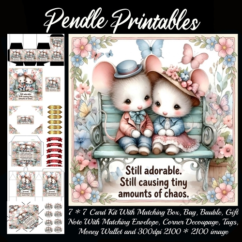 Still adorable, Still causing tiny amounts of trouble. Gift bag, Money wallet, Tag, Bauble, Gift Card, Envelope. Large Image, Image without border.