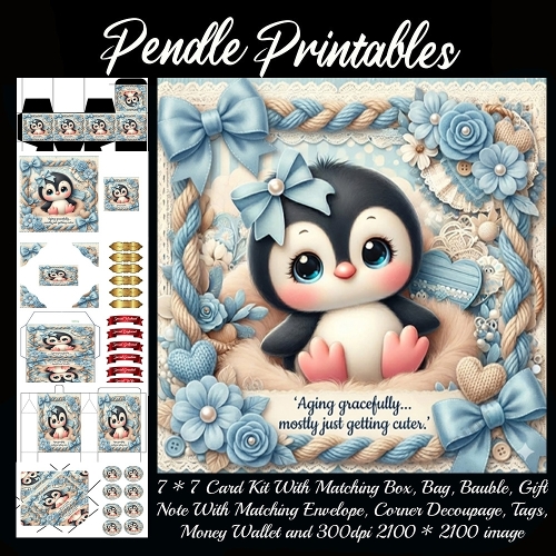 Aging gracefully, mostly getting cuter . Gift bag, Money wallet, Tag, Bauble, Gift Card, Envelope. Large Image, Image without border.
