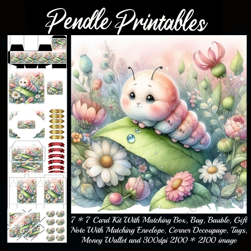 Cutest Caterpillar Gift bag, Money wallet, Tag, Bauble, Gift Card, Envelope.