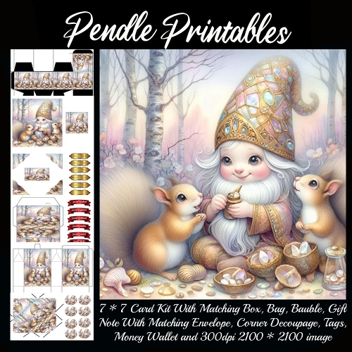 Squirrel Story Time Gift bag, Money wallet, Tag, Bauble, Gift Card, Envelope.