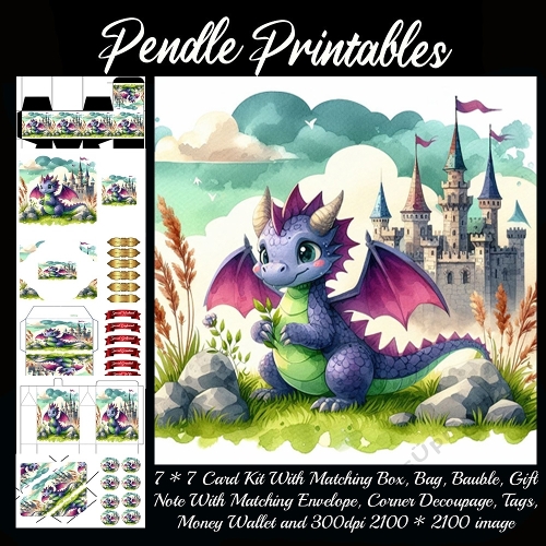 Cute Baby Dragon Gift bag, Money wallet, Tag, Bauble, Gift Card, Envelope.