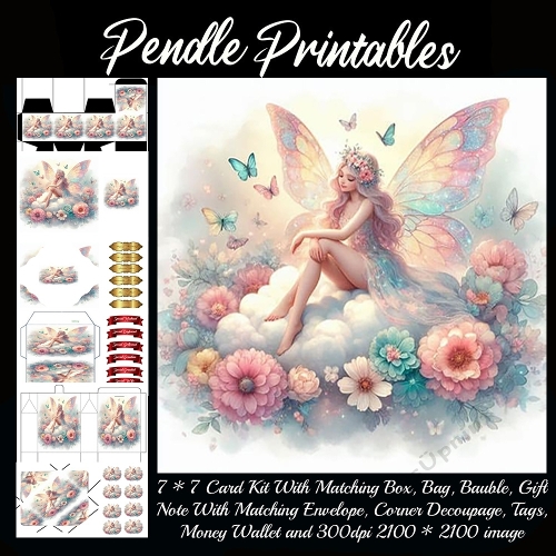 Flower Fairy Gift bag, Money wallet, Tag, Bauble, Gift Card, Envelope.