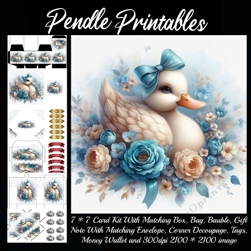 The Beautiful Swan 2 Gift bag, Money wallet, Tag, Bauble, Gift Card, Envelope.