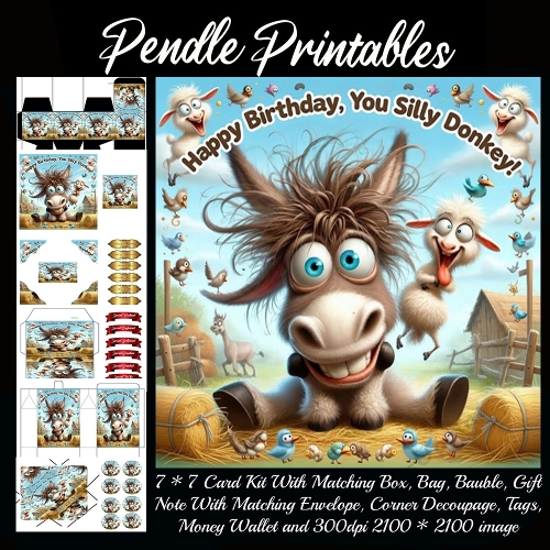 You silly donkey,  7*7 card 